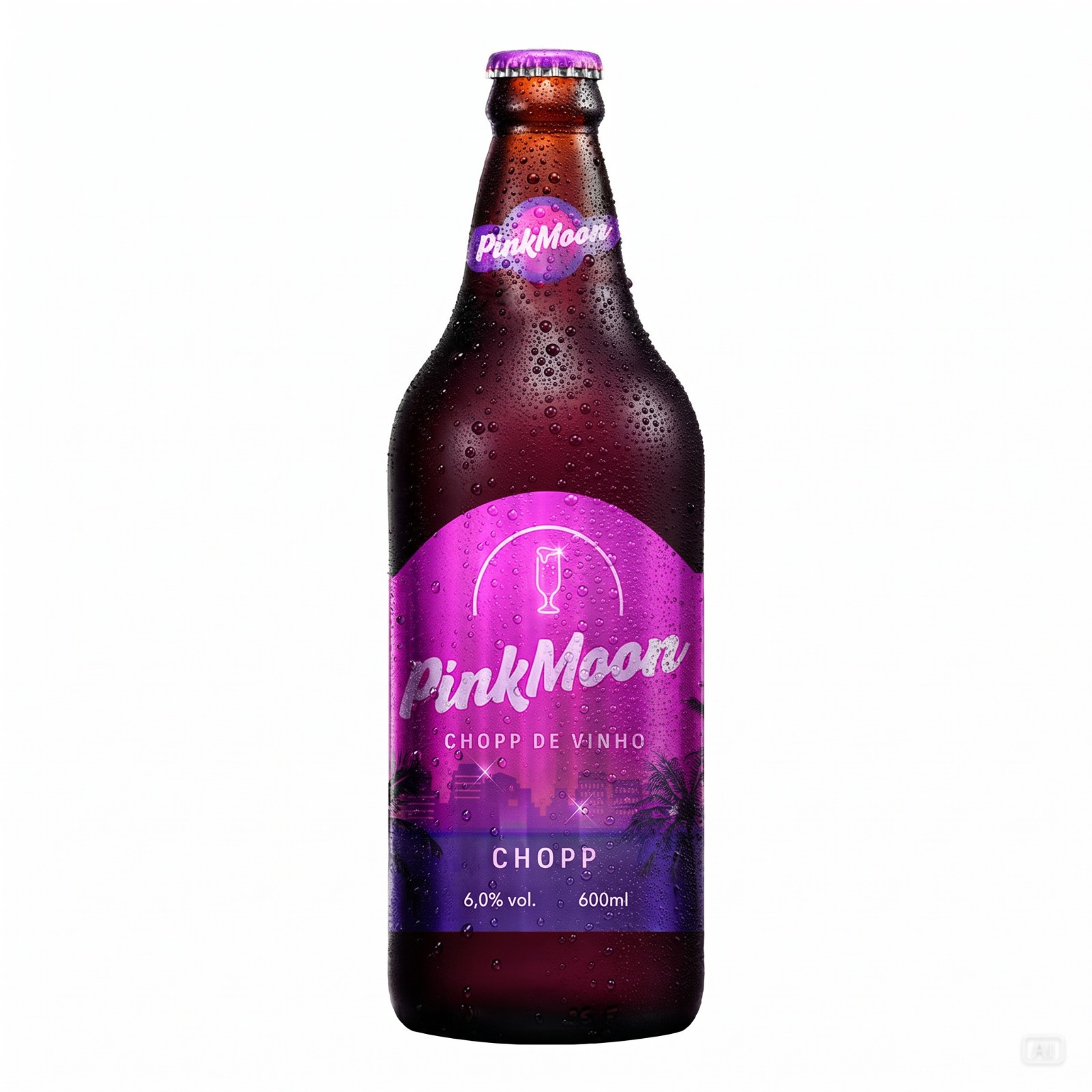 CHOPP DE VINHO PINK MOON VIDRO 600ML